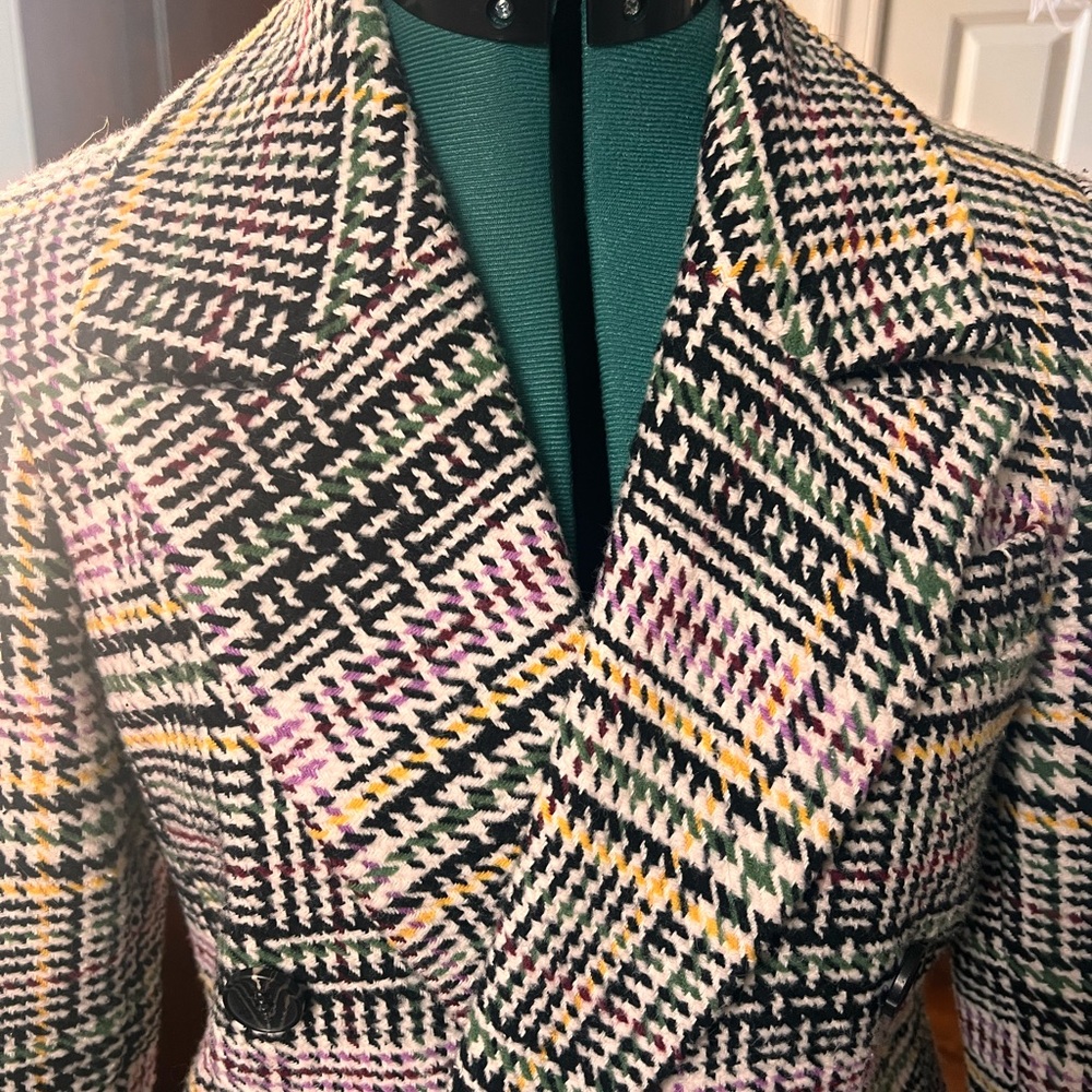 Avec Les Filles Multicolor Plaid Blazer